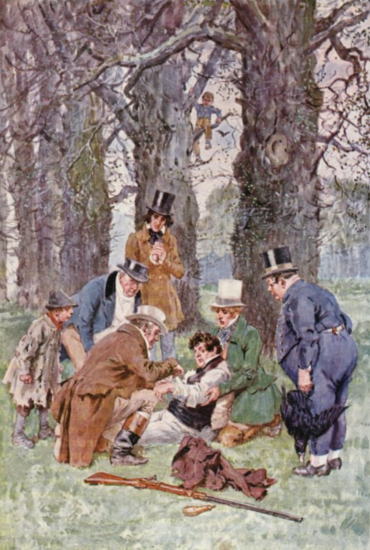 Illusztráció Charles Dickens The Pickwick Papers című könyvéhez (színes litográfia) alkotó: Charles Edmund (after) Brock