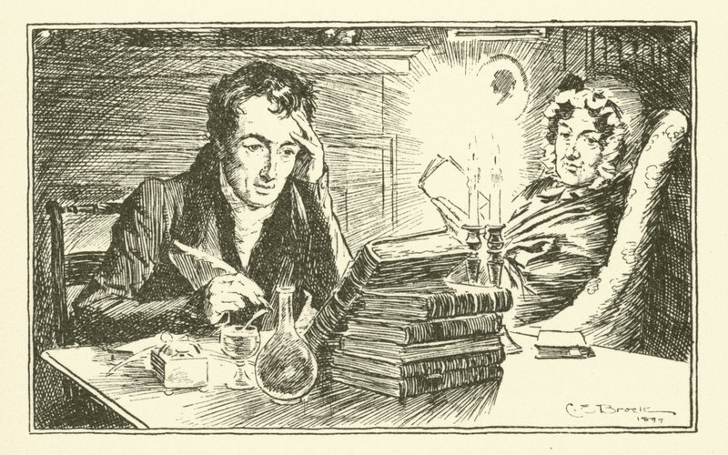 Charles Lamb, nővérével, Maryvel (metszet) alkotó: Charles Edmund Brock