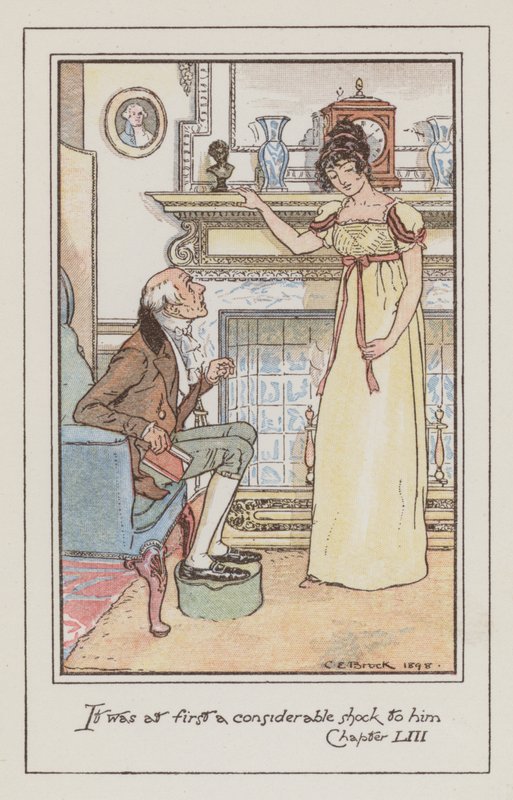 Illusztráció Emmához, Jane Austen (színes litó) alkotó: Charles Edmund Brock