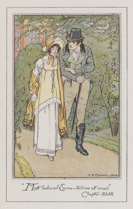 Illusztráció Emmához, Jane Austen (színes litó) alkotó: Charles Edmund Brock