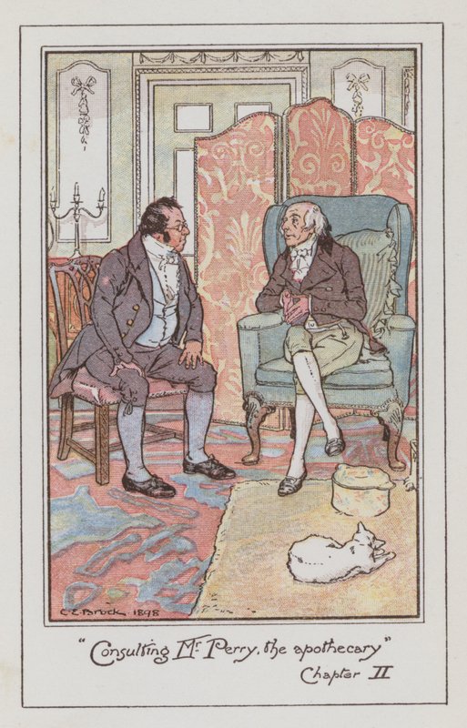 Illusztráció Emmához, Jane Austen (színes litó) alkotó: Charles Edmund Brock