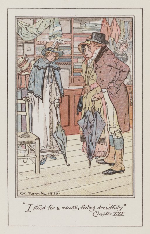 Illusztráció Emmához, Jane Austen (színes litó) alkotó: Charles Edmund Brock