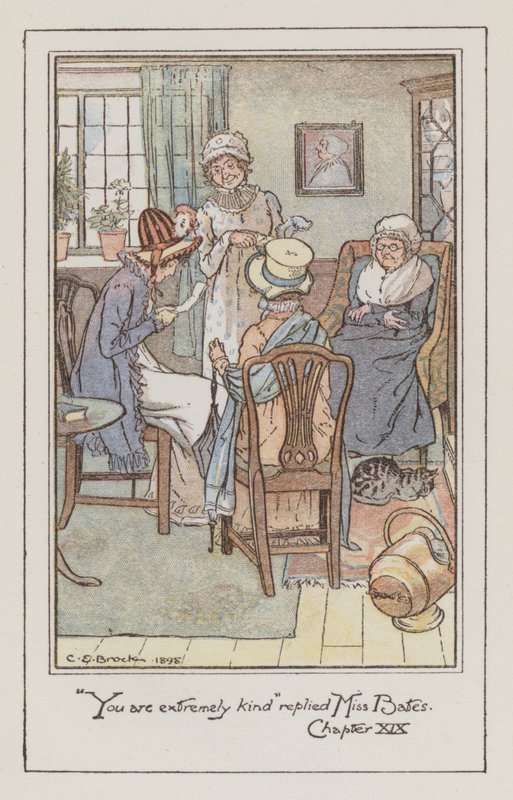 Illusztráció Emmához, Jane Austen (színes litó) alkotó: Charles Edmund Brock