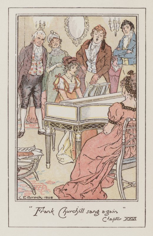 Illusztráció Emmához, Jane Austen (színes litó) alkotó: Charles Edmund Brock