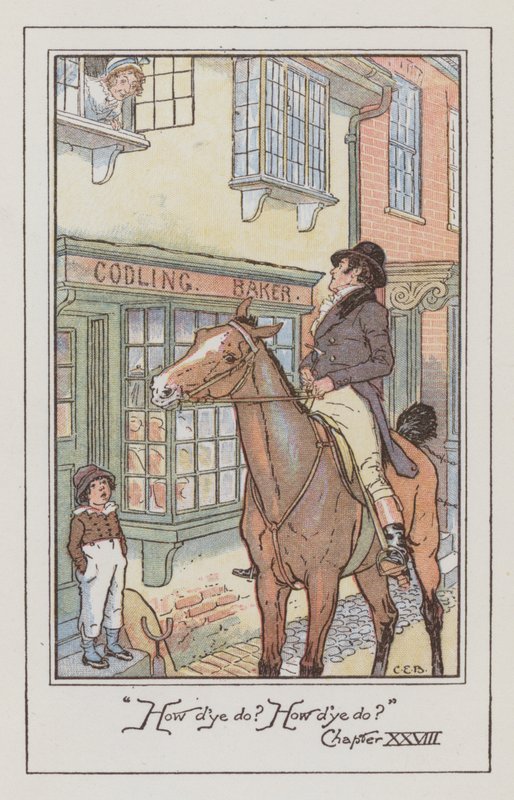 Illusztráció Emmához, Jane Austen (színes litó) alkotó: Charles Edmund Brock