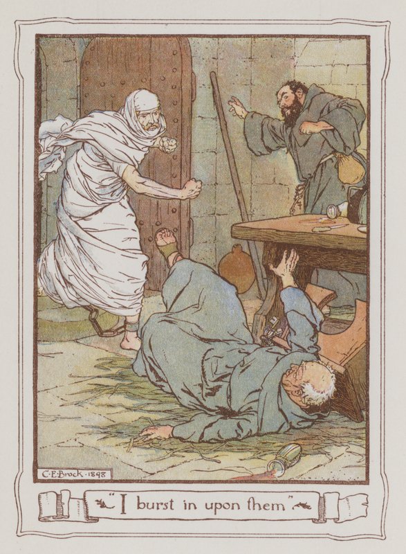 Illusztráció Ivanhoe-hoz, Sir Walter Scott (színes litó) alkotó: Charles Edmund Brock