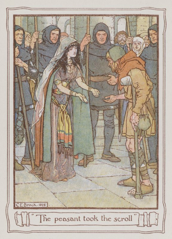 Illusztráció Ivanhoe-hoz, Sir Walter Scott (színes litó) alkotó: Charles Edmund Brock
