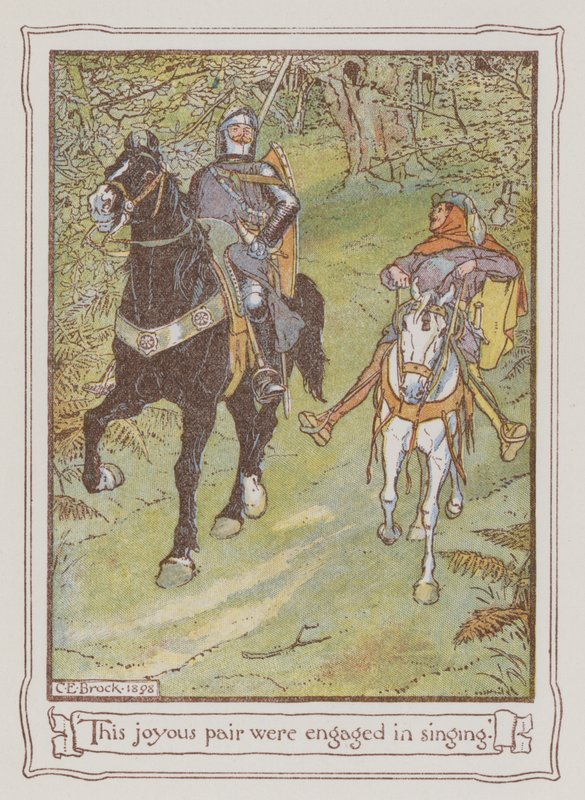 Illusztráció Ivanhoe-hoz, Sir Walter Scott (színes litó) alkotó: Charles Edmund Brock