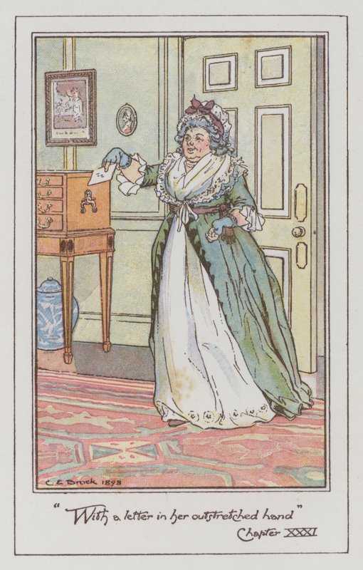 Illusztráció: Jane Austen az érzékhez és érzékhez (színes litó) alkotó: Charles Edmund Brock
