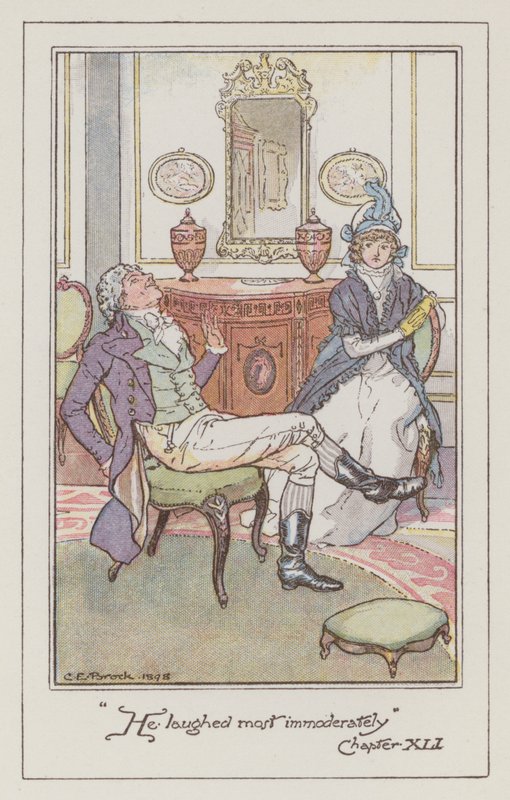 Illusztráció: Jane Austen az érzékhez és érzékhez (színes litó) alkotó: Charles Edmund Brock