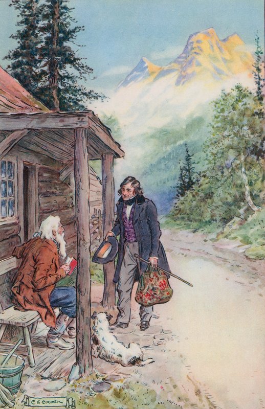 Illusztráció A nagy kőarchoz, Nathaniel Hawthorne alkotó: Charles Edmund Brock