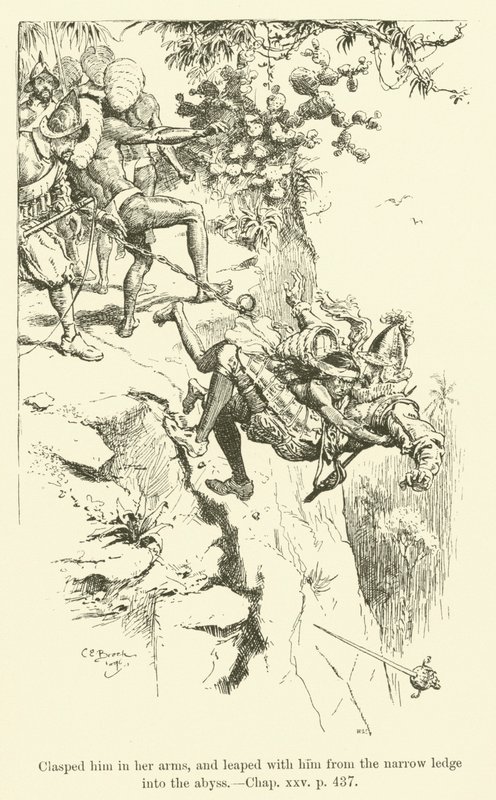 Illusztráció a Westward Ho! szerző: Charles Kingsley (metszet) alkotó: Charles Edmund Brock