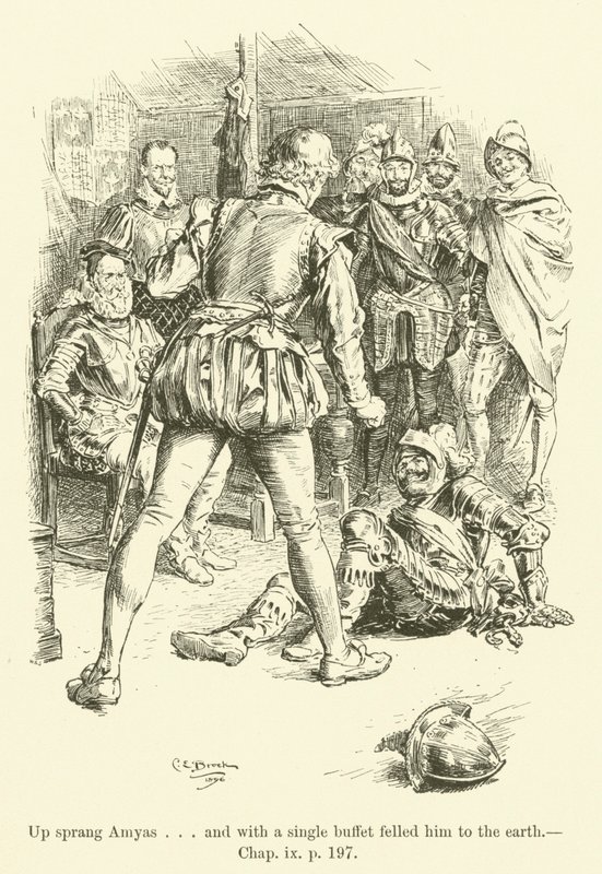 Illusztráció a Westward Ho! szerző: Charles Kingsley (metszet) alkotó: Charles Edmund Brock