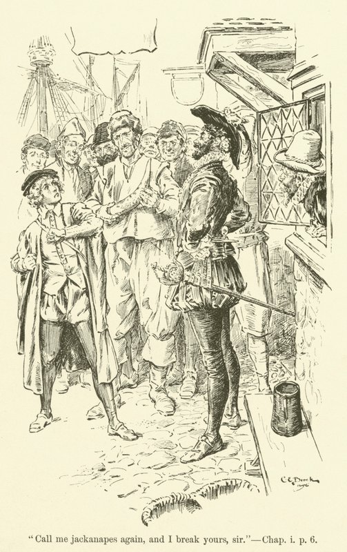 Illusztráció a Westward Ho! szerző: Charles Kingsley (metszet) alkotó: Charles Edmund Brock