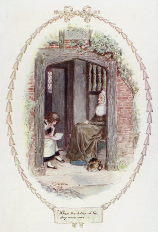Amikor a napi kötelességek véget értek (színes litó) alkotó: Charles Edmund Brock