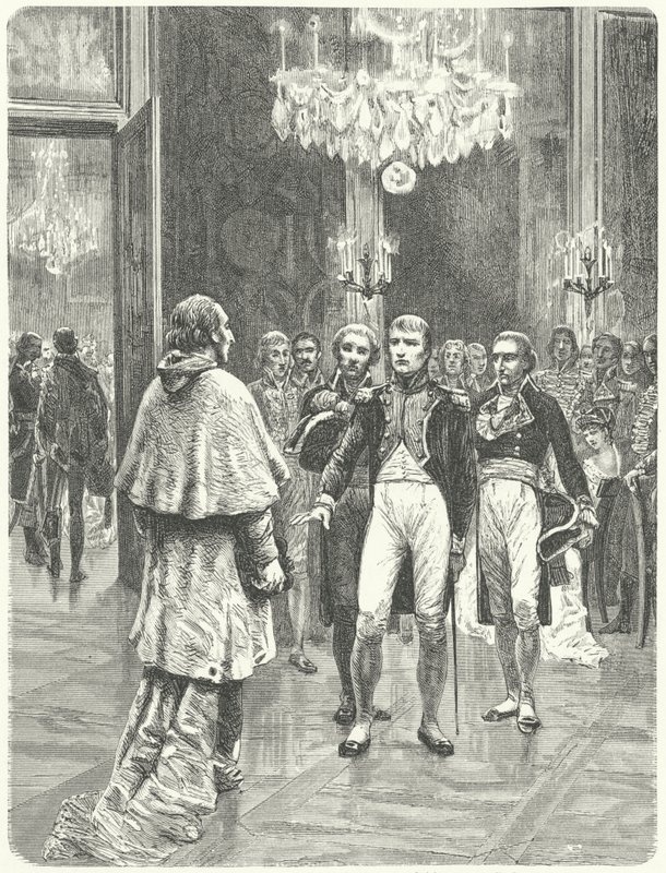 Napóleon fogadja Ercole Consalvi bíborost a párizsi Tuileries-palotában alkotó: Charles Edouard Delort