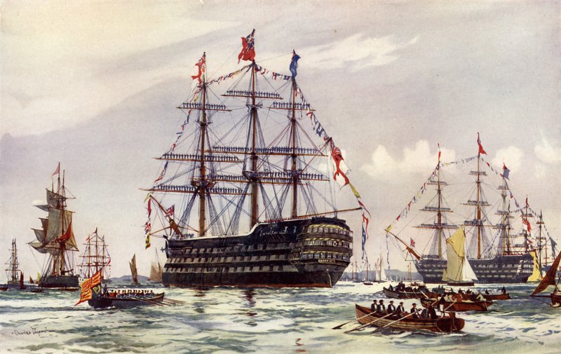 A királynő az 1845-ös Spithead Review-nál alkotó: Charles Edward Dixon