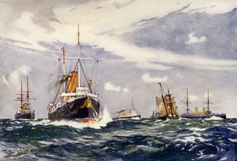 A gőzhajóskiképző század, 1900 alkotó: Charles Edward Dixon