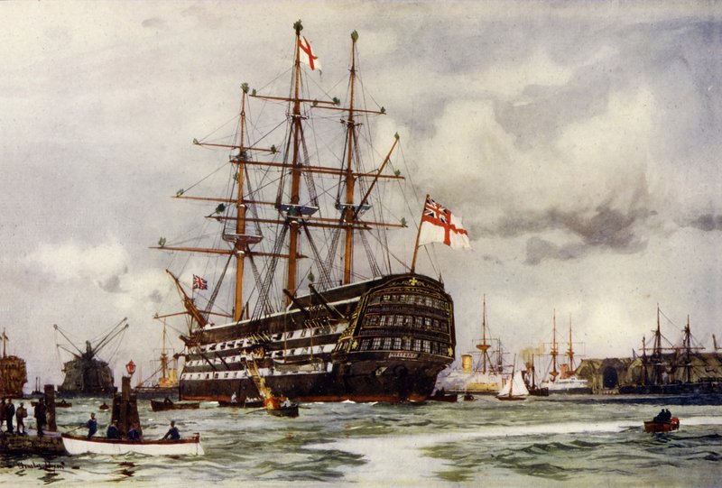 A portsmouthi győzelem, az utolsó megbízásból, 1812. nov alkotó: Charles Edward Dixon