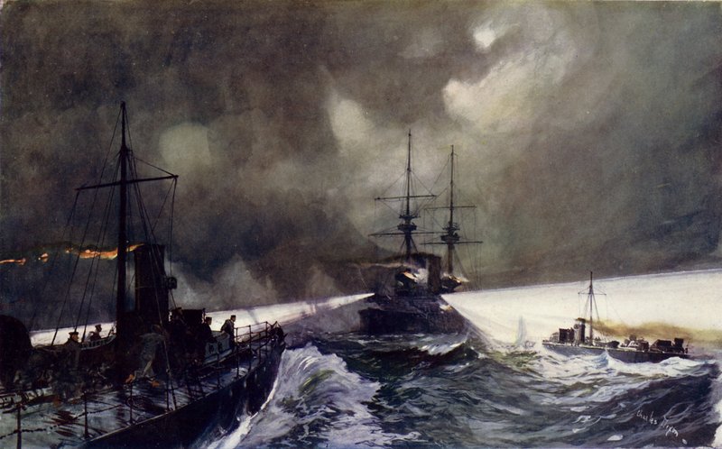 Torpedóhajók akcióban a haditengerészeti manővereken alkotó: Charles Edward Dixon