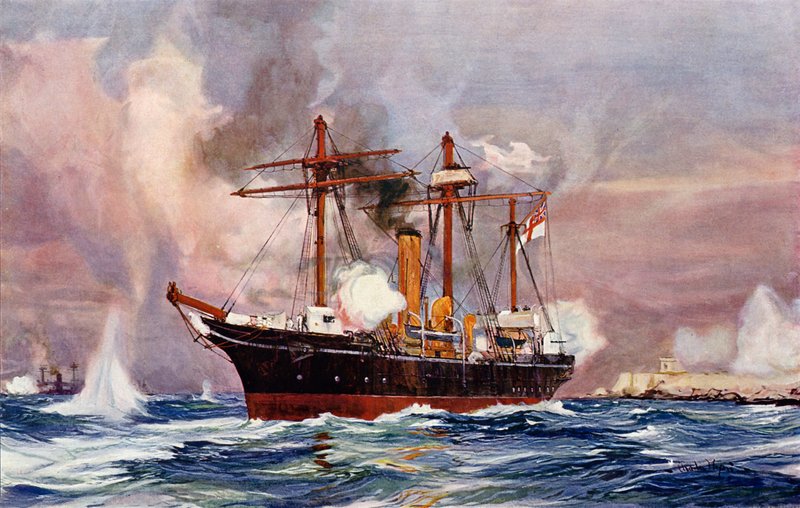 Szép munka Kondor. Alexandria bombázása, 1882 alkotó: Charles Edward Dixon