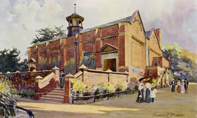 Londoni Állatkert: Majomház (színes litho) alkotó: Charles Edwin Flower