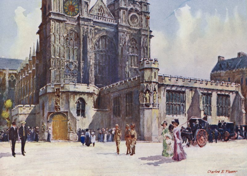 Westminster apátság, ahol VII. Edward király és Alexandra királynő leszállt alkotó: Charles Edwin Flower