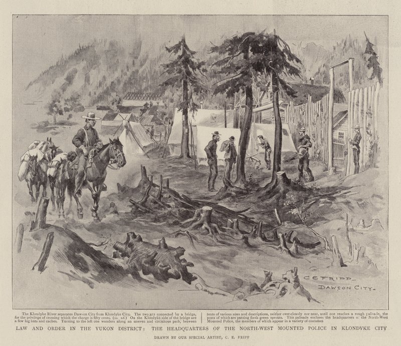 Törvény és rend a Yukon körzetben, az Északnyugati Lovasrendőrség székhelye Klondyke City-ben alkotó: Charles Edwin Fripp