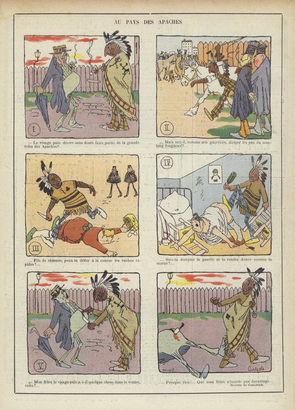 Az apacsok földjén. Illusztráció Le Rire alkotó: Charles Emile Egli