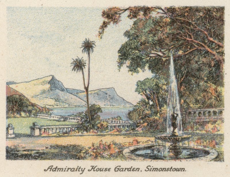 Dél-Afrika: Admiralty House Garden, Simonstown (színes lithó) alkotó: Charles Ernest Peers
