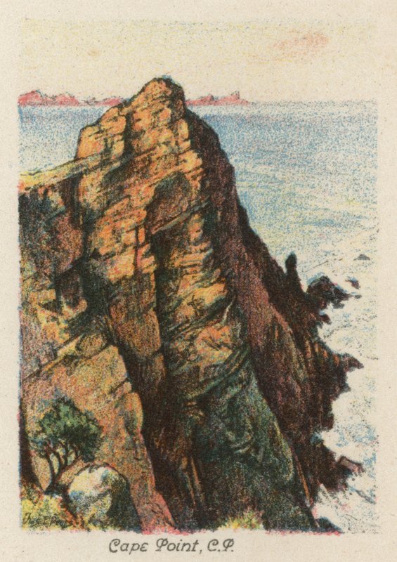Dél-Afrika: Cape Point, CP (színes litográfia) alkotó: Charles Ernest Peers