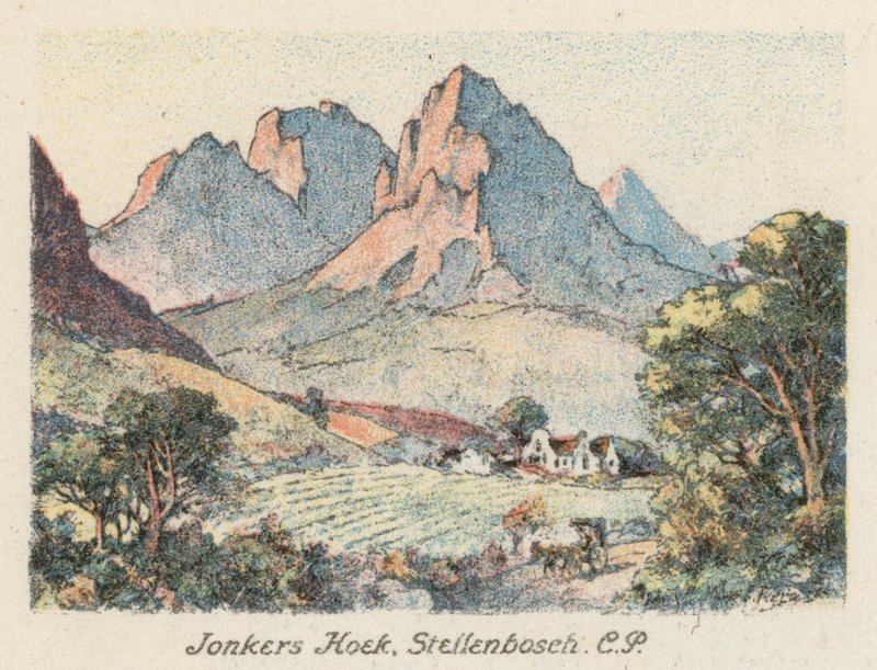 Dél-Afrika: Jonkers Hoek, Stellenbosch, CP (színes litográfia) alkotó: Charles Ernest Peers