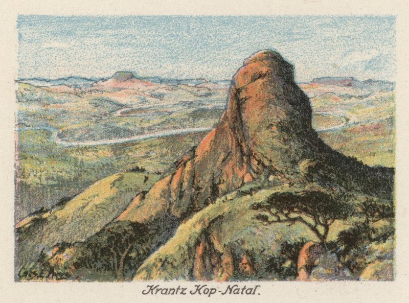 Dél-Afrika: Krantz Kop, Natal (színes litográfia) alkotó: Charles Ernest Peers