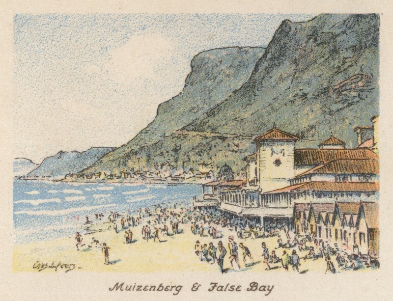 Dél-Afrika: Muizenberg és False Bay (színes litográfia) alkotó: Charles Ernest Peers