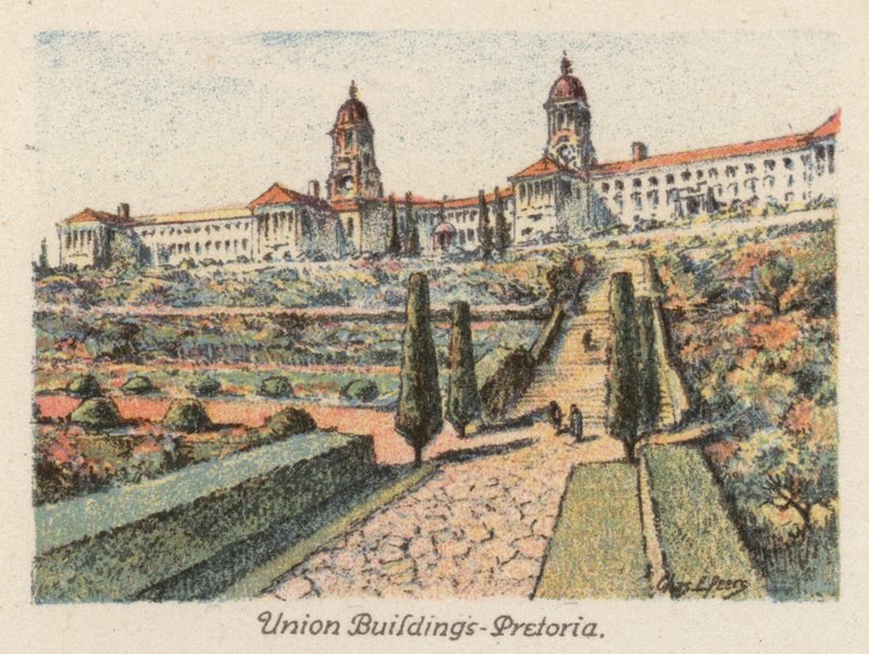 Dél-Afrika: Union Buildings, Pretoria (színes litográfia) alkotó: Charles Ernest Peers