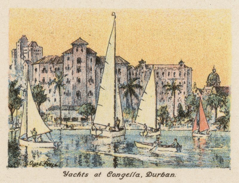 Dél-Afrika: jachtok Congellában, Durban (színes litográfia) alkotó: Charles Ernest Peers
