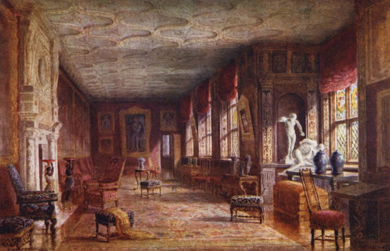 Knole House: Cartoon Gallery (színes litográfia) alkotó: Charles Essenhigh Corke