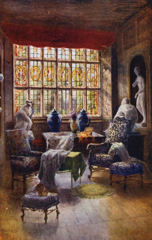 Knole House: Cartoon Gallery, Window (színes litográfia). alkotó: Charles Essenhigh Corke