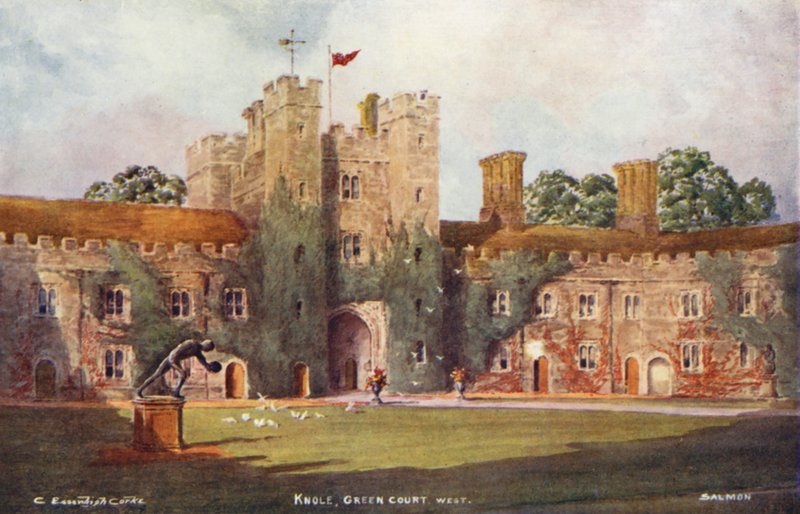 Knole House: Green Court, West (színes litográfia) alkotó: Charles Essenhigh Corke