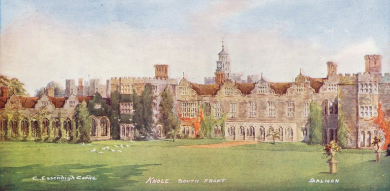 Knole House: Knoleole College: déli homlokzat (színes litográfia) alkotó: Charles Essenhigh Corke