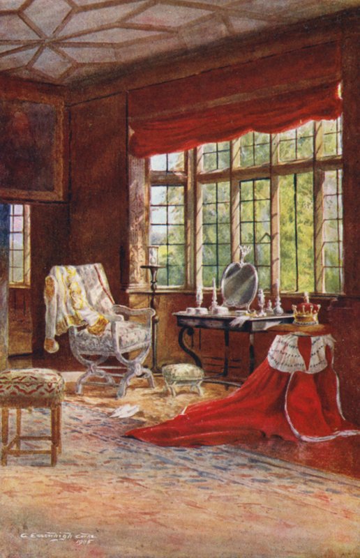 Knole House: Spangled Bedroom, Window (színes litográfia) alkotó: Charles Essenhigh Corke
