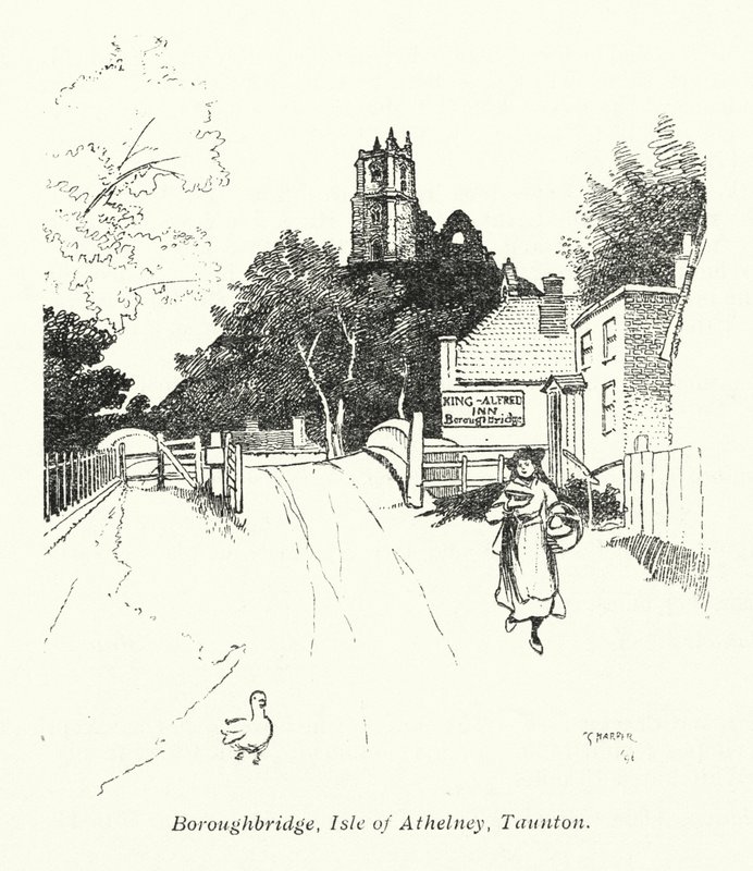 Boroughbridge, Isle of Athelney, Taunton (litográfia) alkotó: Charles George Harper