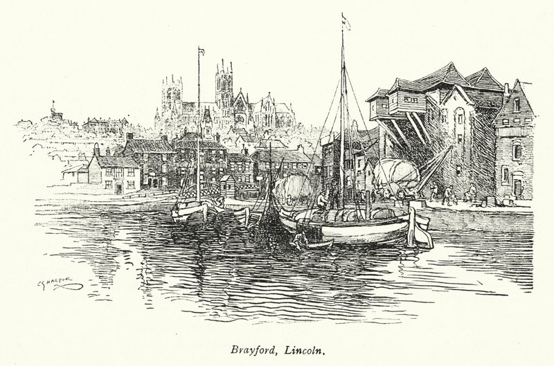 Brayford, Lincoln (litográfia) alkotó: Charles George Harper
