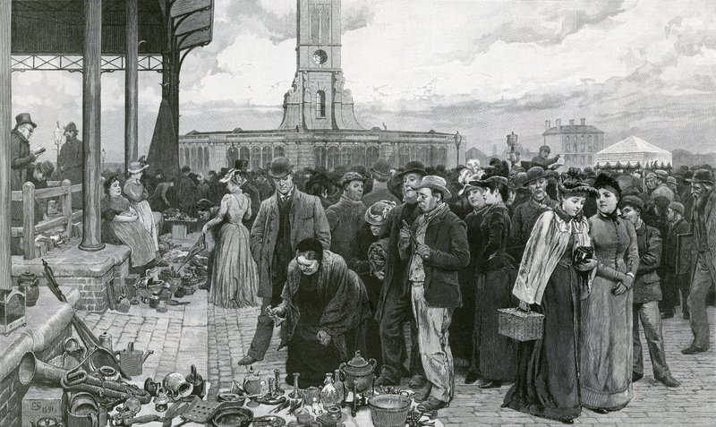 Egy londoni vásári nap a Metropolitan Cattle Marketen alkotó: Charles Green