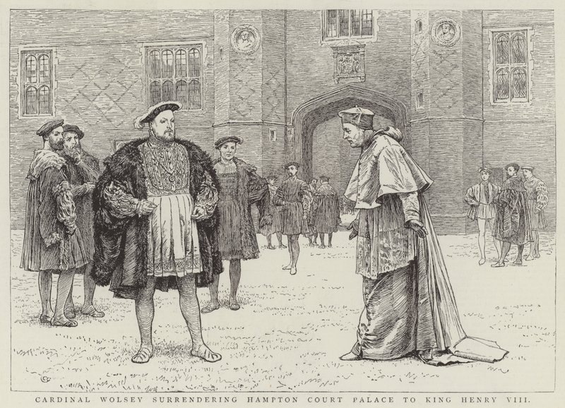 Wolsey bíboros átadja a Hampton Court-palotát VIII. Henrik királynak alkotó: Charles Green