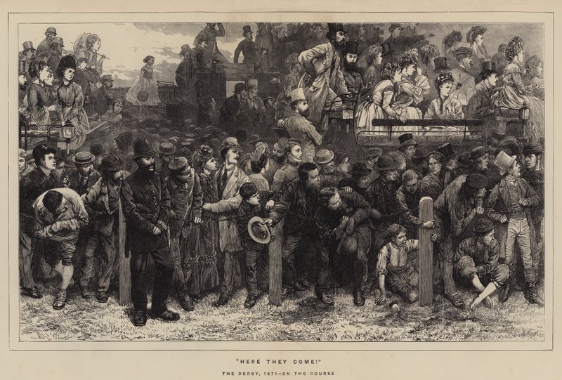 Here They Come!, a Derby, 1871, On the Course alkotó: Charles Green