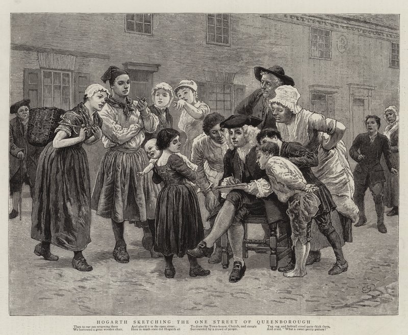 Hogarth felvázolja Queenborough egyetlen utcáját alkotó: Charles Green