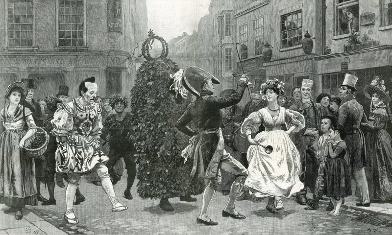 Jack-in-the-Green – május elsejei jelenet hatvan évvel ezelőtt (azaz 1830 körül) alkotó: Charles Green