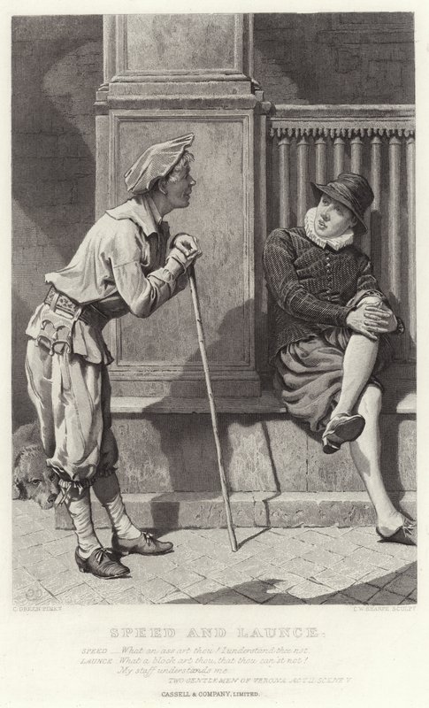 Speed and Launce, Two Gentlemen of Verona, II. Felvonás, V. jelenet alkotó: Charles Green