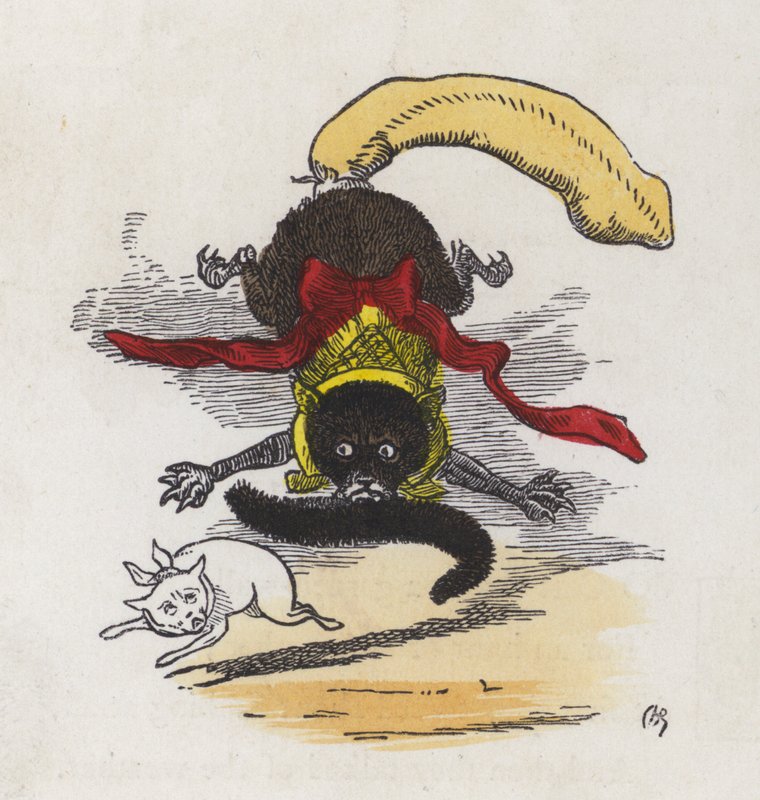 Harc két macska között (színes gravírozás) alkotó: Charles Henry (after) Bennett